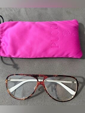 Emilio Pucci Women's Aviator Eyeglasses with Kaleidoscope Pattern